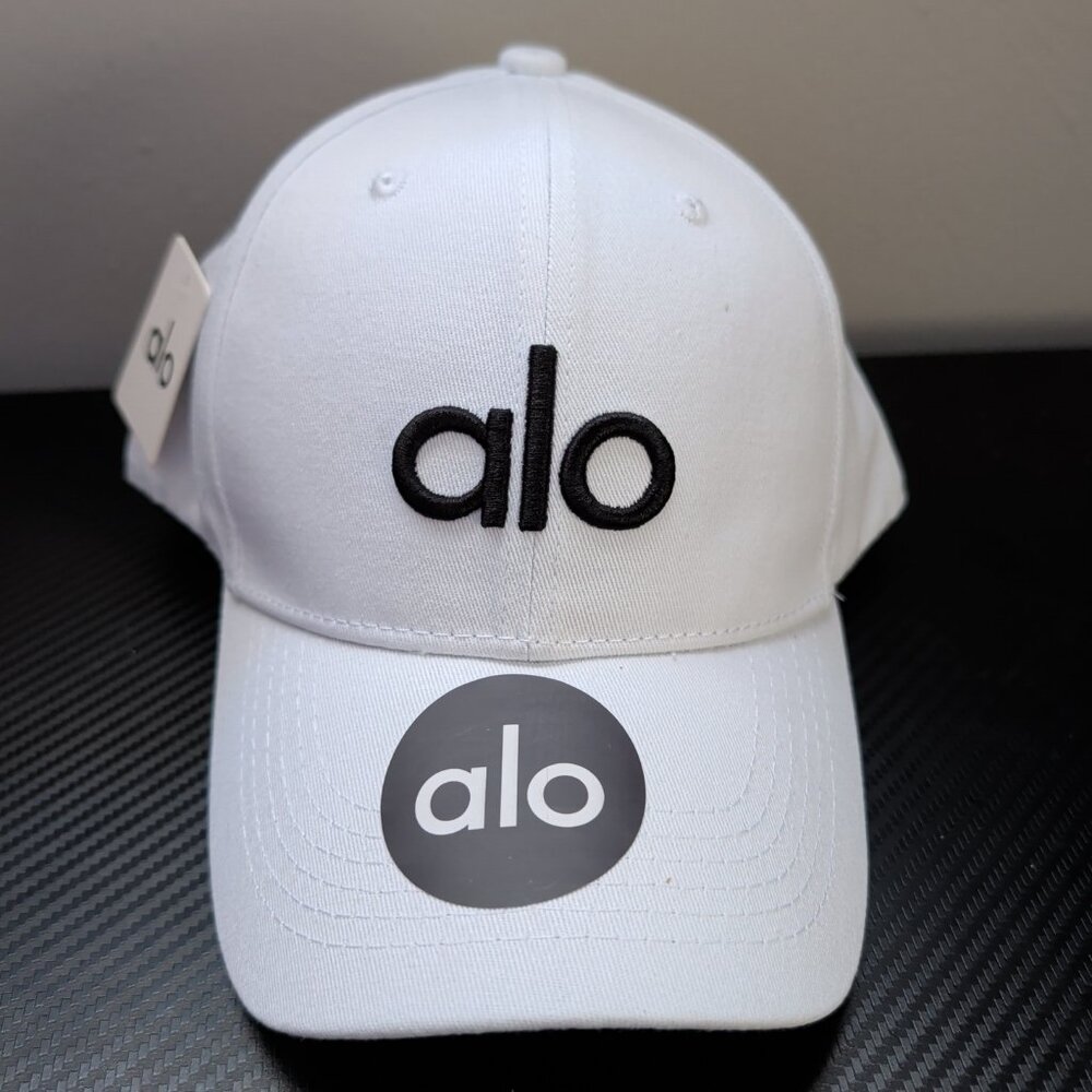 ALO "Off-Duty" White Color Unisex Adjustable Athletic/Sporty Designer Hat